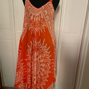 Orange & White Cool Summer Dress